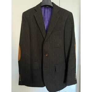 Mint Epaulet Southwick Sport Coat Dark Olive Harris Tweed Blazer 38R